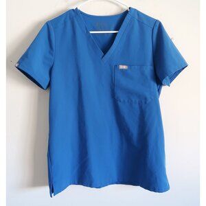 FIGS Blue V-Neck Scrub Top - Size Small